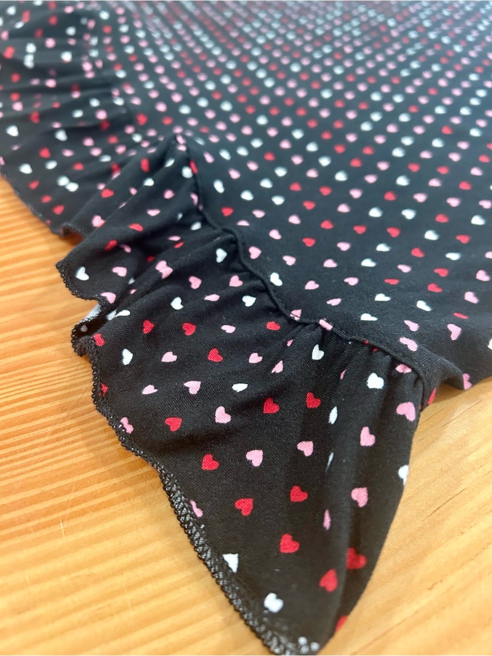 Rene Rofe Sleepwear woman’s 2 pieces- black with red & pink hearts - Picture 2 of 12